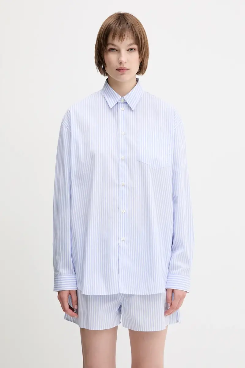 camicia in cotone Src Oversized donna colore blu SI006612302ST08
