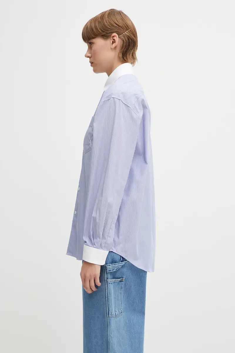 camicia in cotone Src Oversized donna colore blu SI019606302ST02 miniatura 2