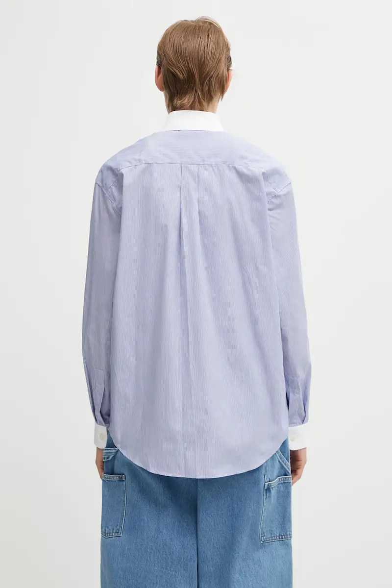 camicia in cotone Src Oversized donna colore blu SI019606302ST02 miniatura 3