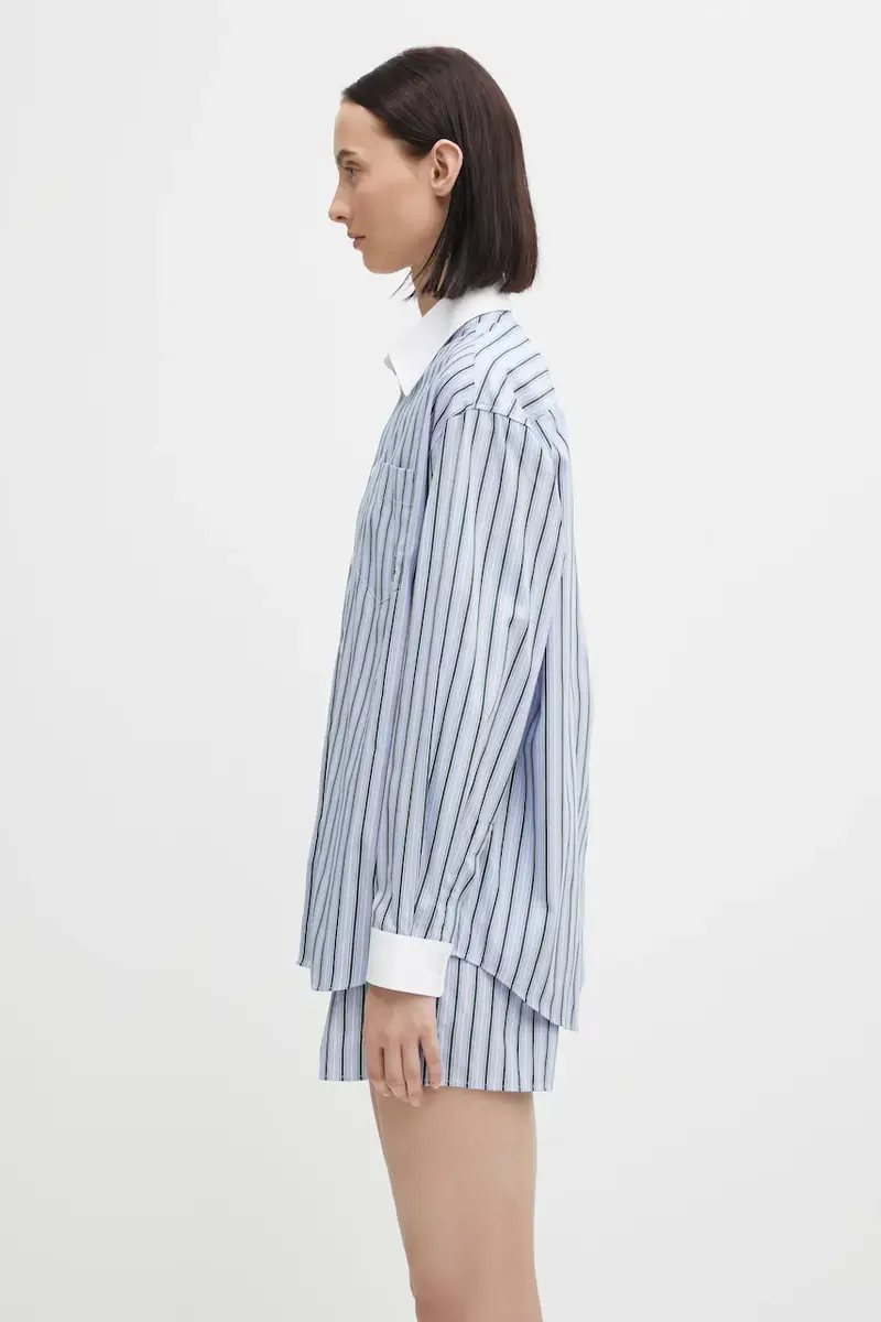 camicia in cotone Src Oversized donna colore blu SI019621302MU02 miniatura 2