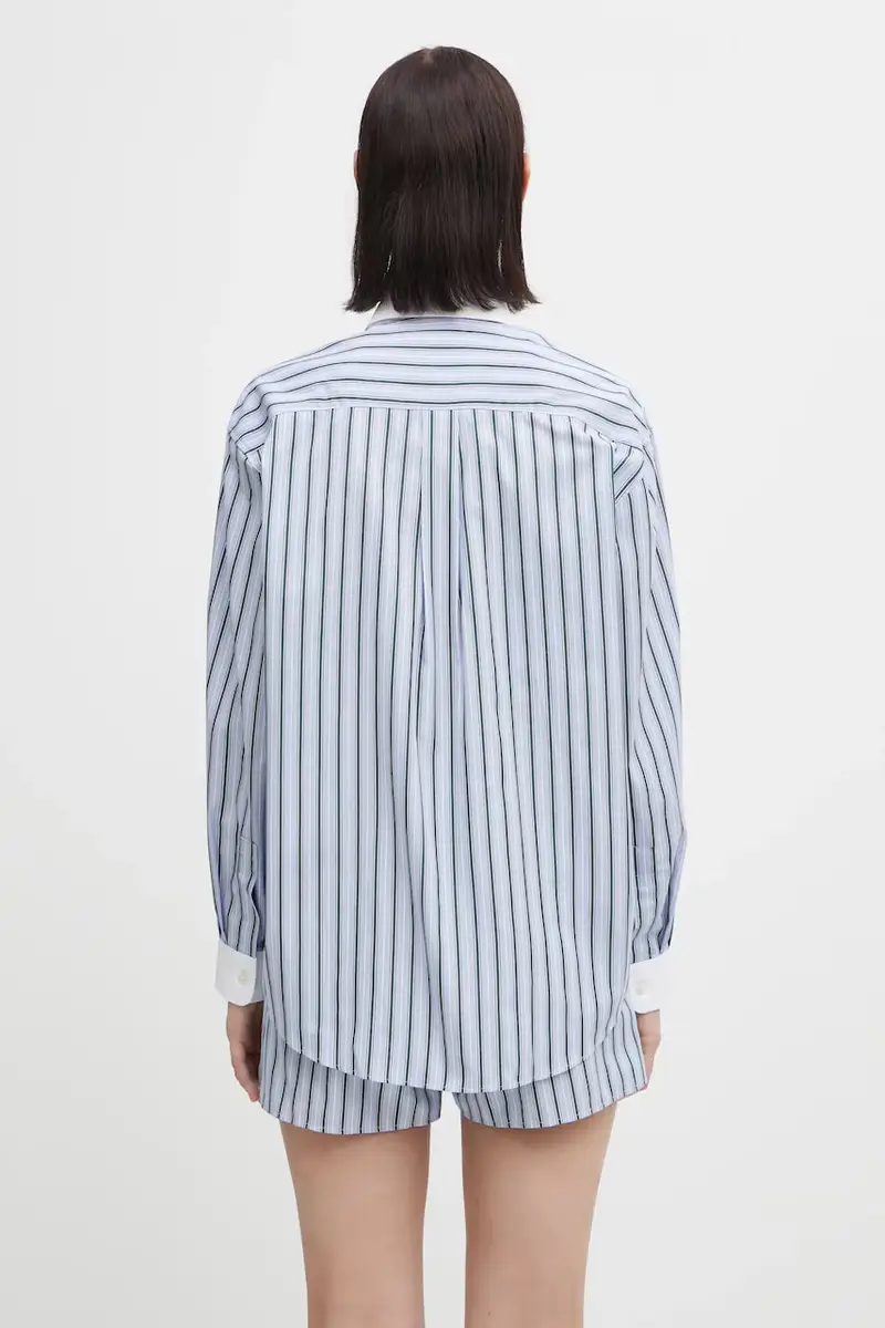 camicia in cotone Src Oversized donna colore blu SI019621302MU02 miniatura 3