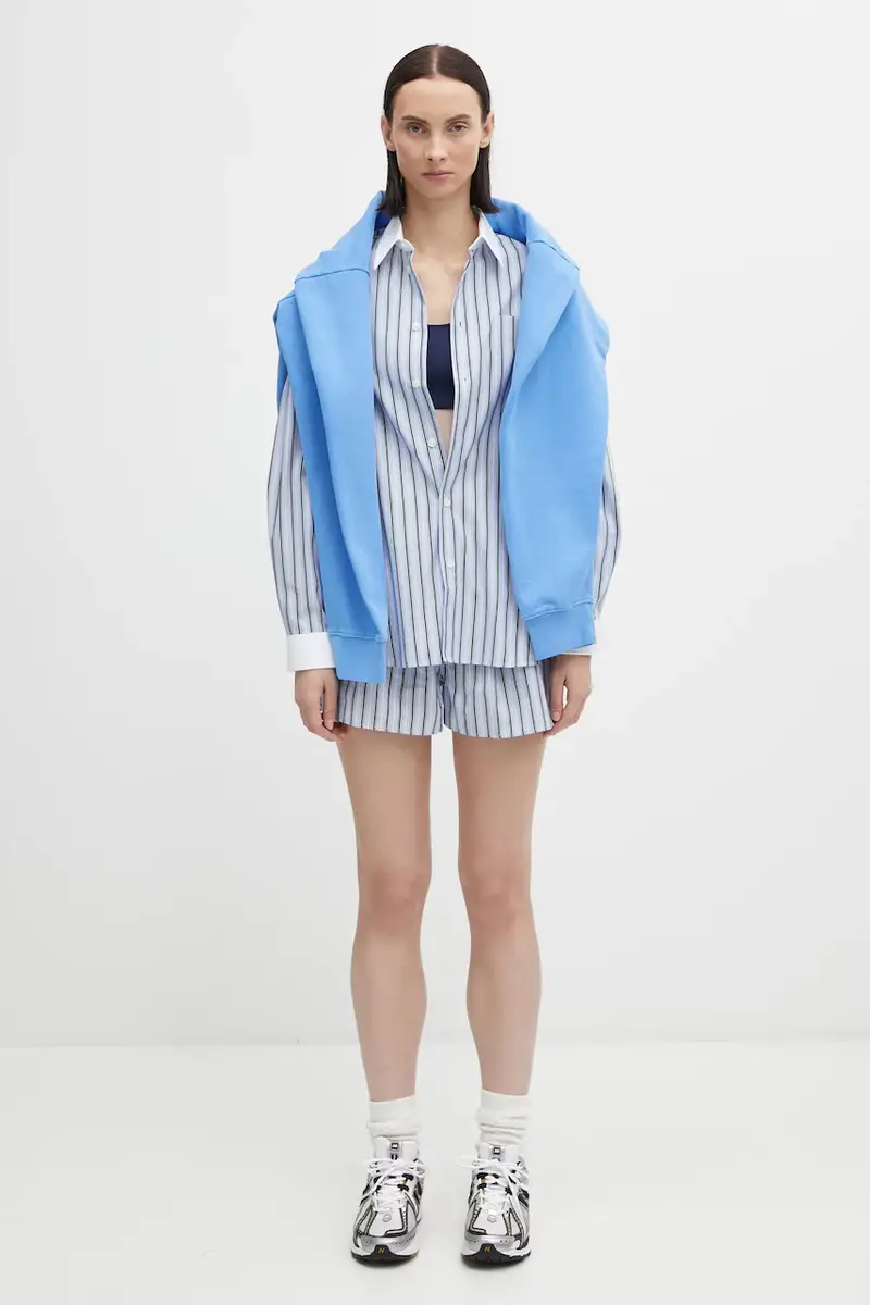 camicia in cotone Src Oversized donna colore blu SI019621302MU02 miniatura 5