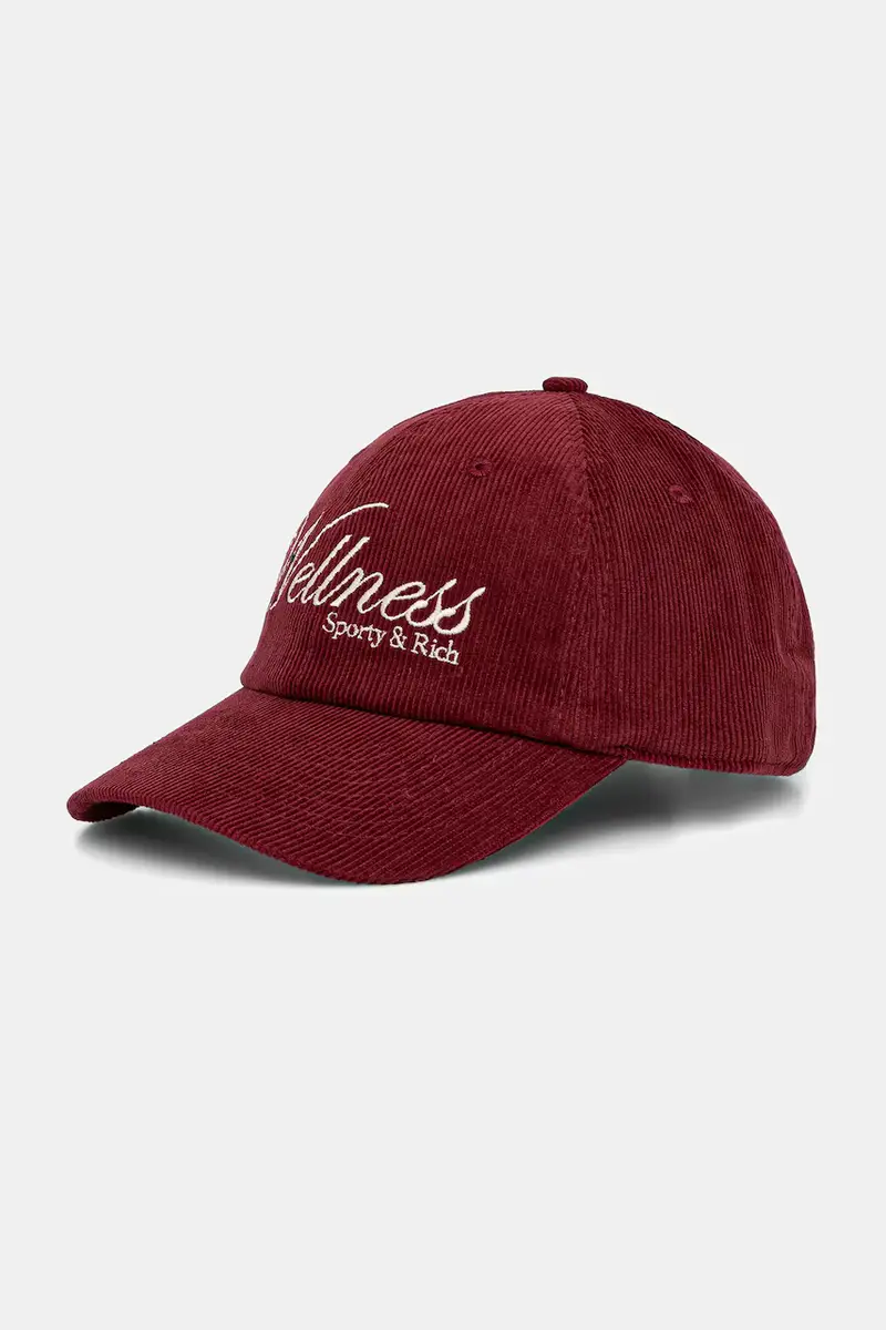 cappello con visiera in velluto a coste Soho Corduroy colore granata AC08162083RE10