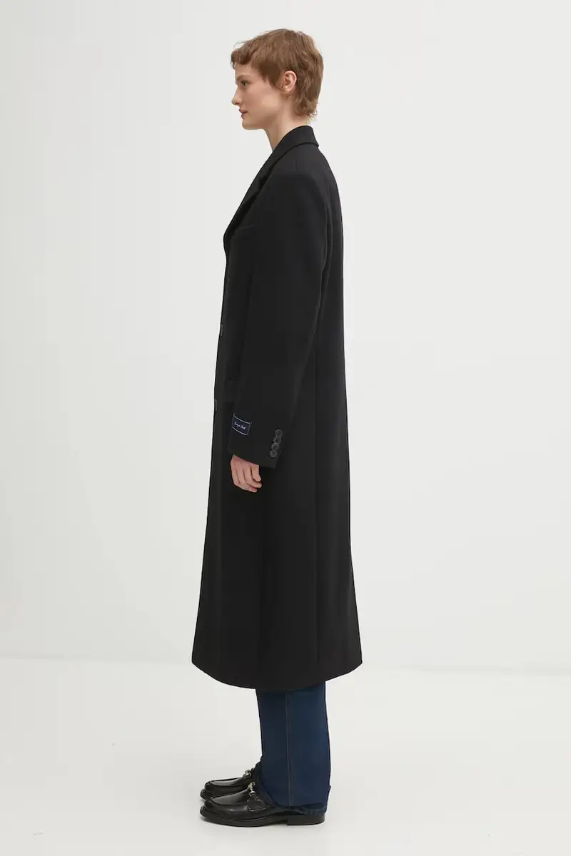 cappotto con lana Signature Logo Structured Wool Nero miniatura 2