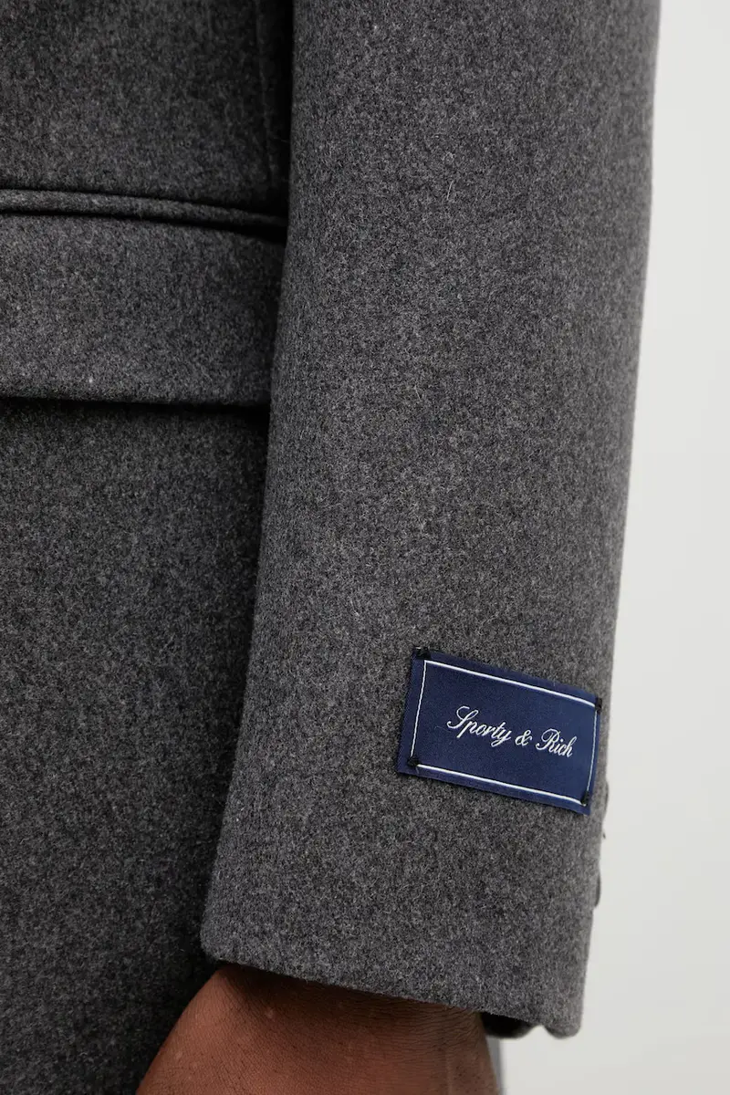 cappotto con lana Signature Logo Wool colore grigio OW04962326GY11 miniatura 4