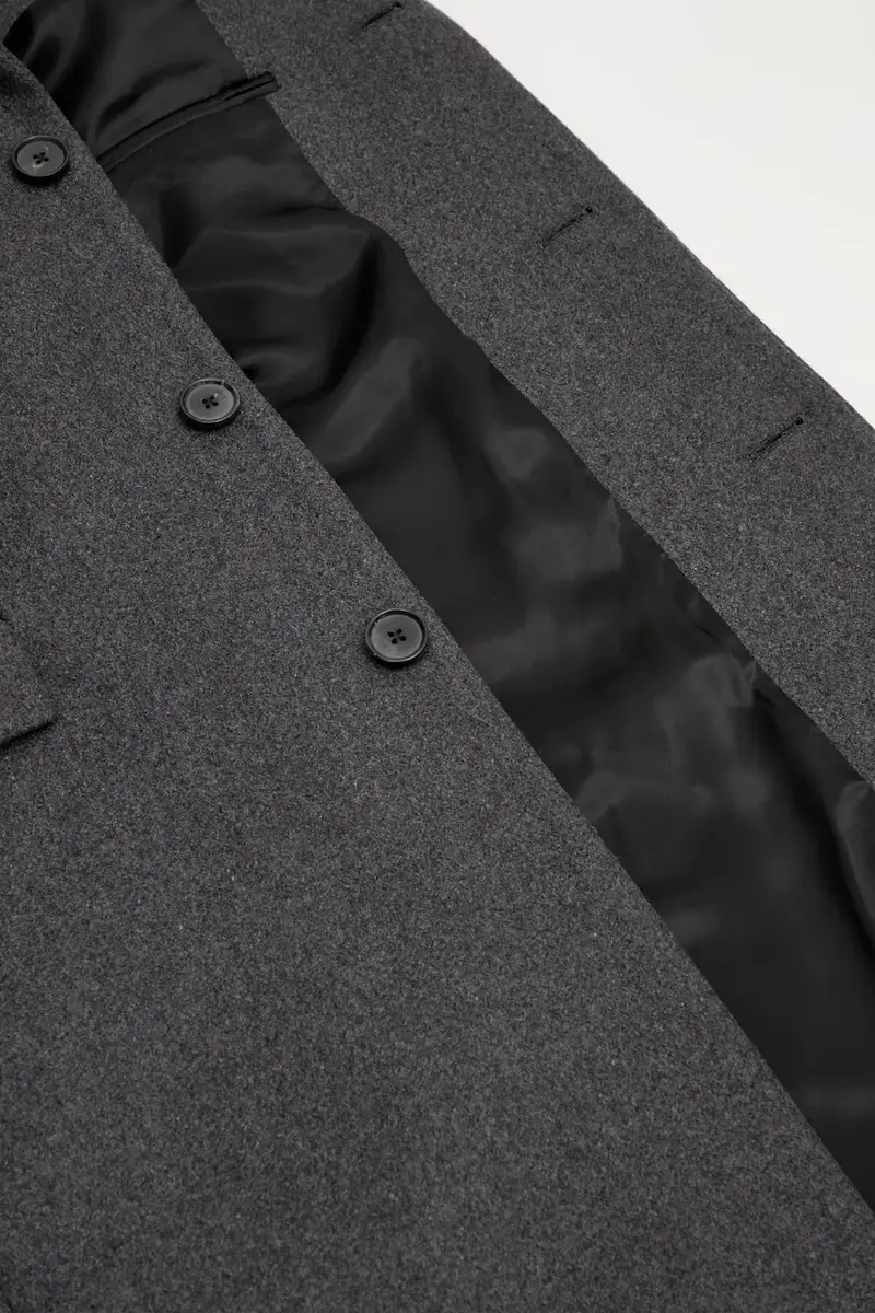 cappotto con lana Signature Logo Wool colore grigio OW04962326GY11 miniatura 5