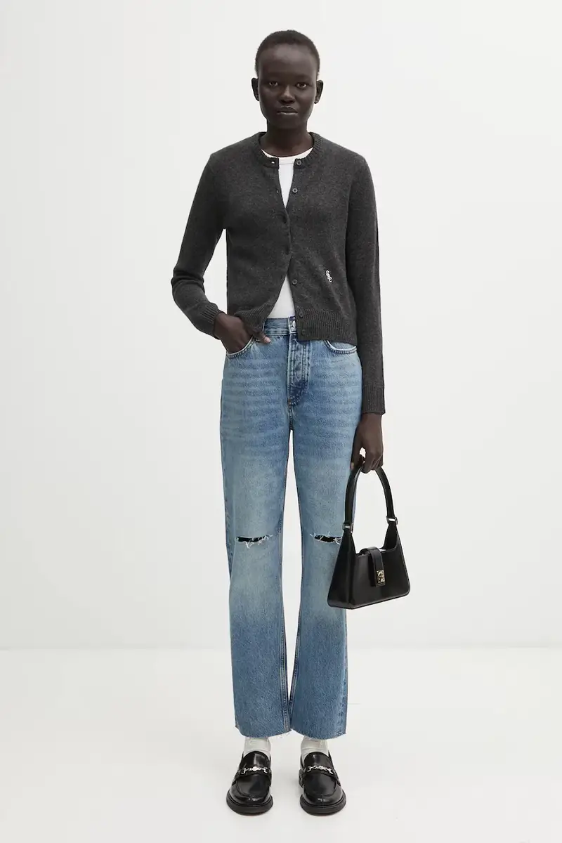 Sporty & Rich Cardigan Donna Grigio 3842444 miniatura 5