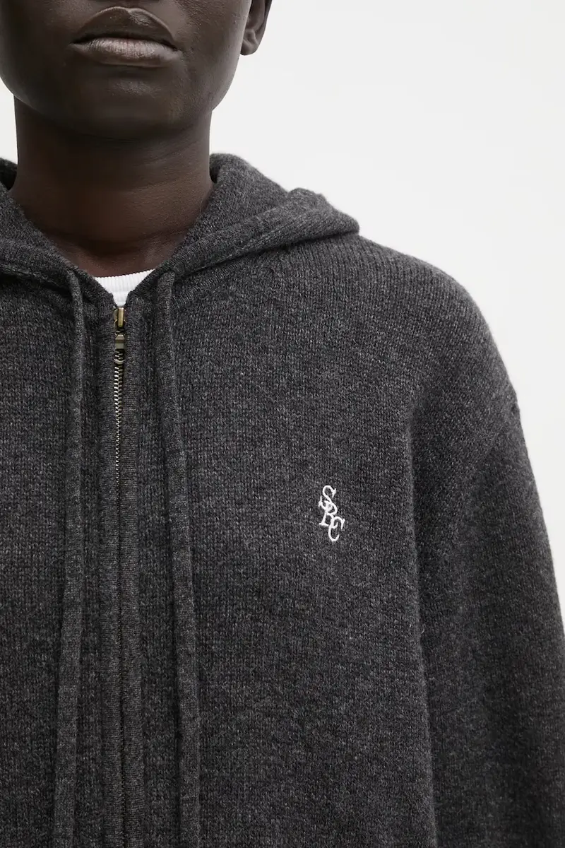 felpa di lana SRC Cashmere donna colore grigio con cappuccio CA00264302GY11 miniatura 4