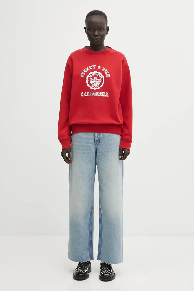 felpa in cotone California Emblem donna colore rosso ST07164033RE15 miniatura 5