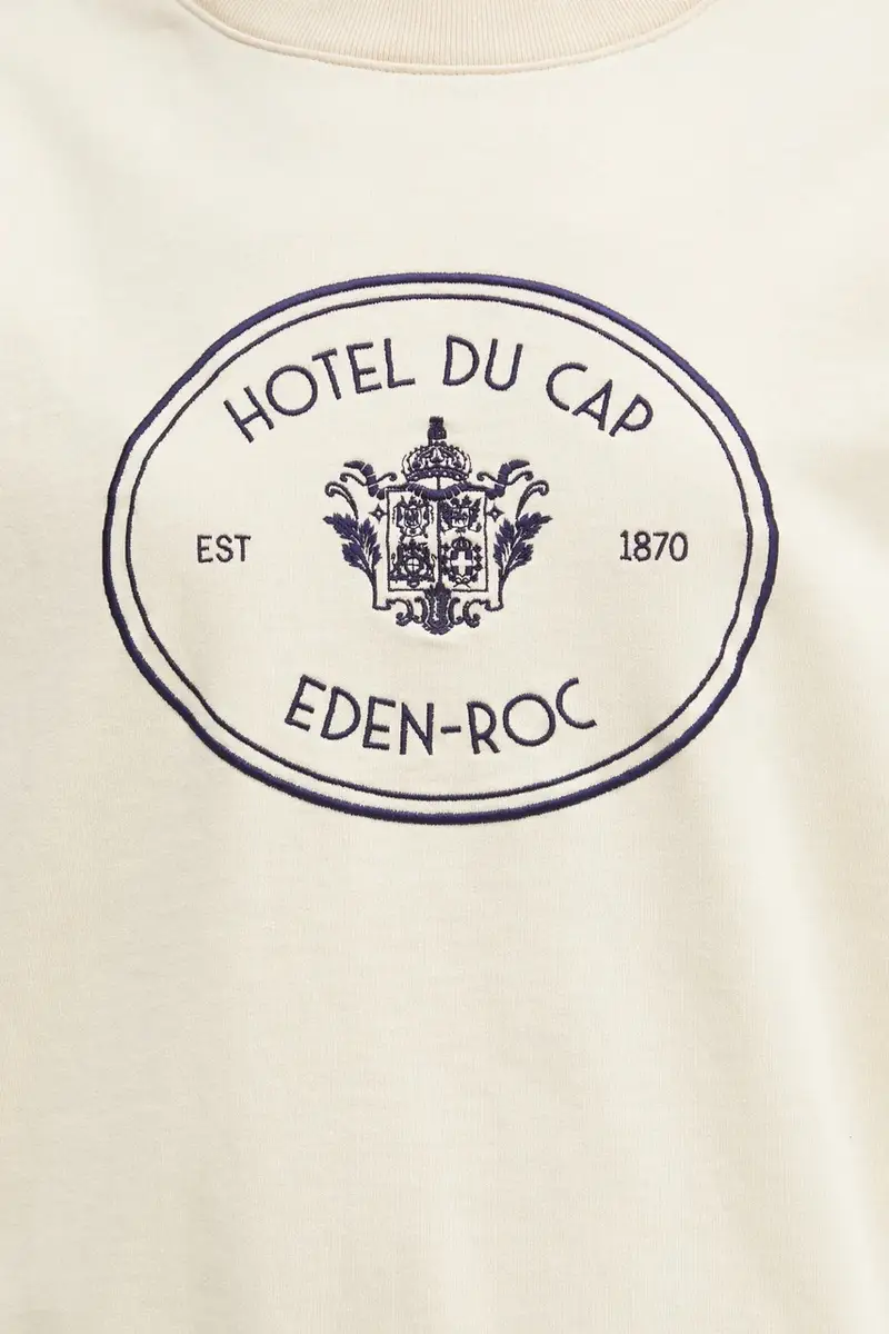 felpa in cotone Eden Crest Embroidered colore beige con applicazione ST07160621CR01 miniatura 4