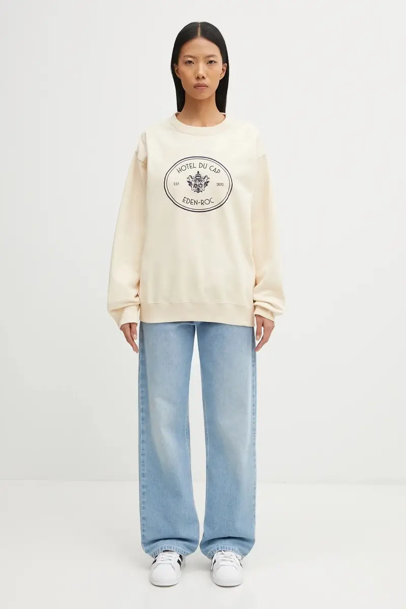 felpa in cotone Eden Crest Embroidered colore beige con applicazione ST07160621CR01 miniatura 5