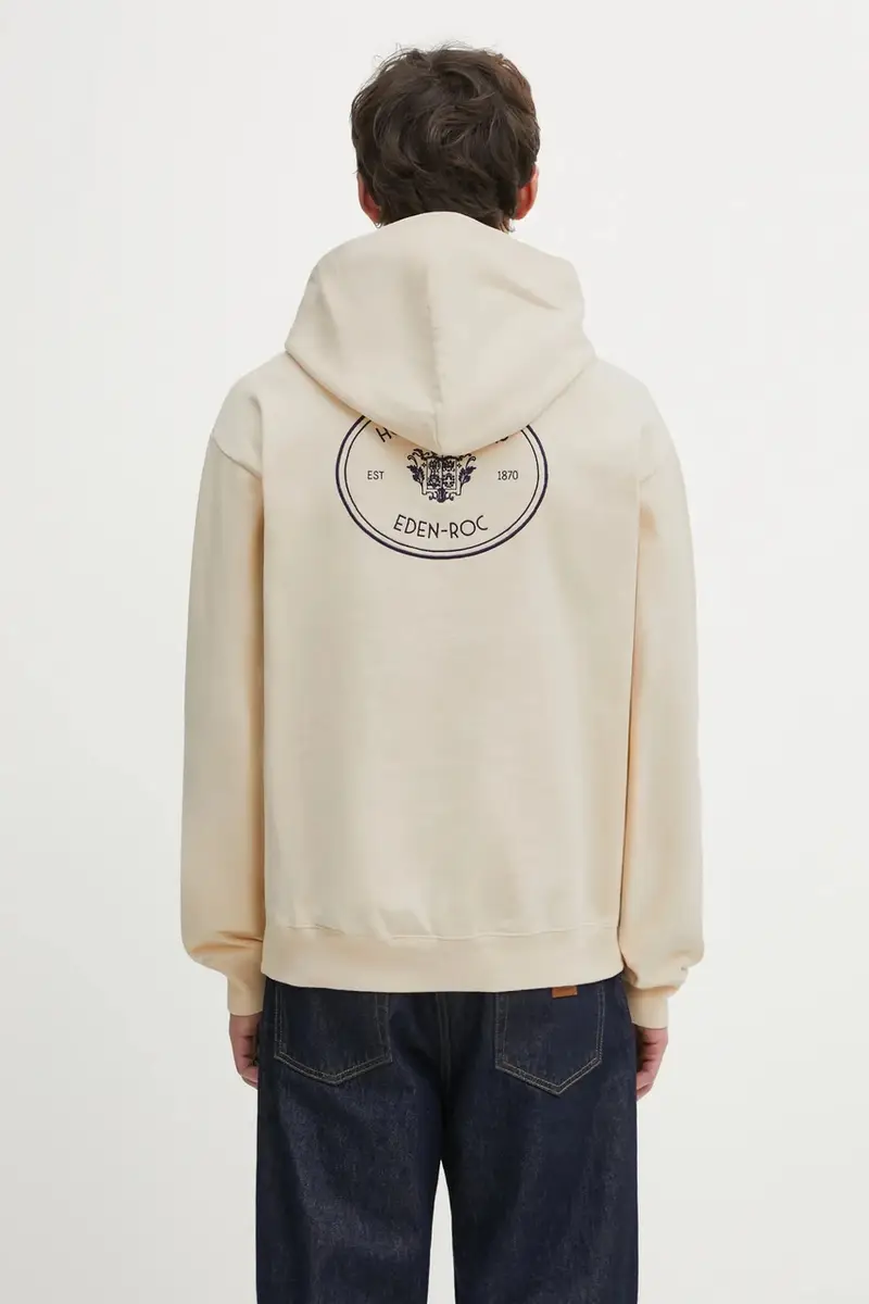 felpa in cotone Eden Crest Embroidered colore beige con cappuccio ST07060666CR01 miniatura 5