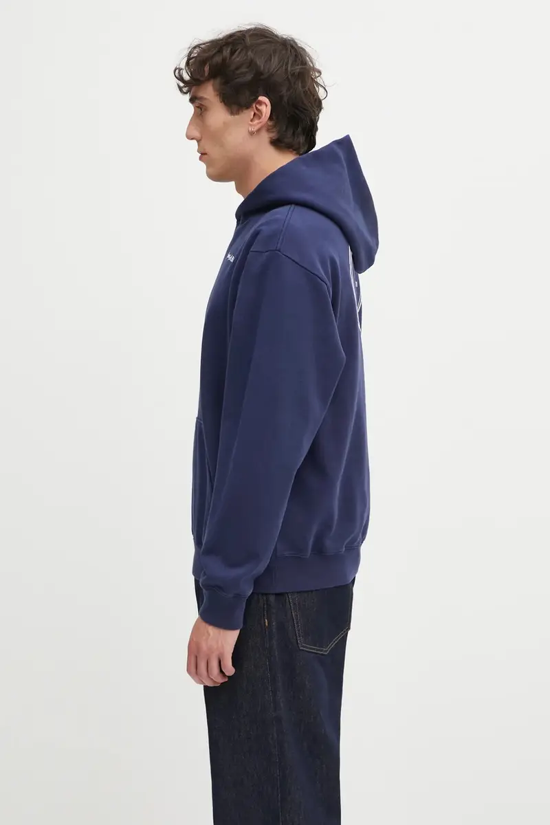 felpa in cotone Eden Crest Embroidered colore blu navy con cappuccio con applicazione ST06760666BL106 miniatura 2