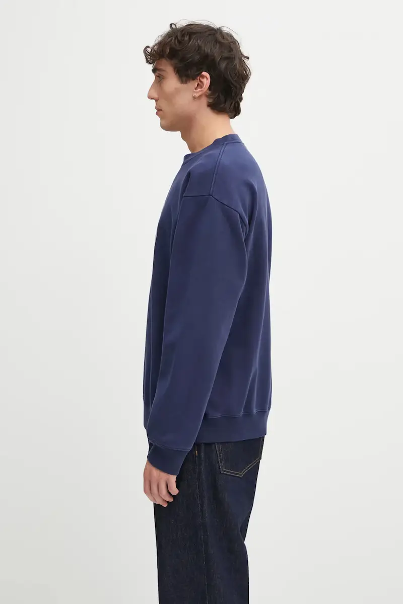 felpa in cotone Eden Crest Embroidered colore blu navy ST07160621BL106 miniatura 2