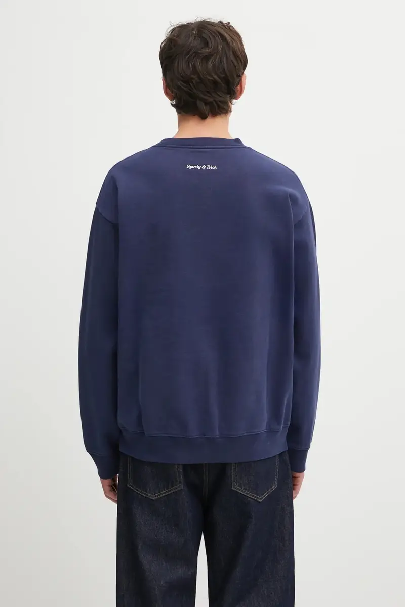 felpa in cotone Eden Crest Embroidered colore blu navy ST07160621BL106 miniatura 3