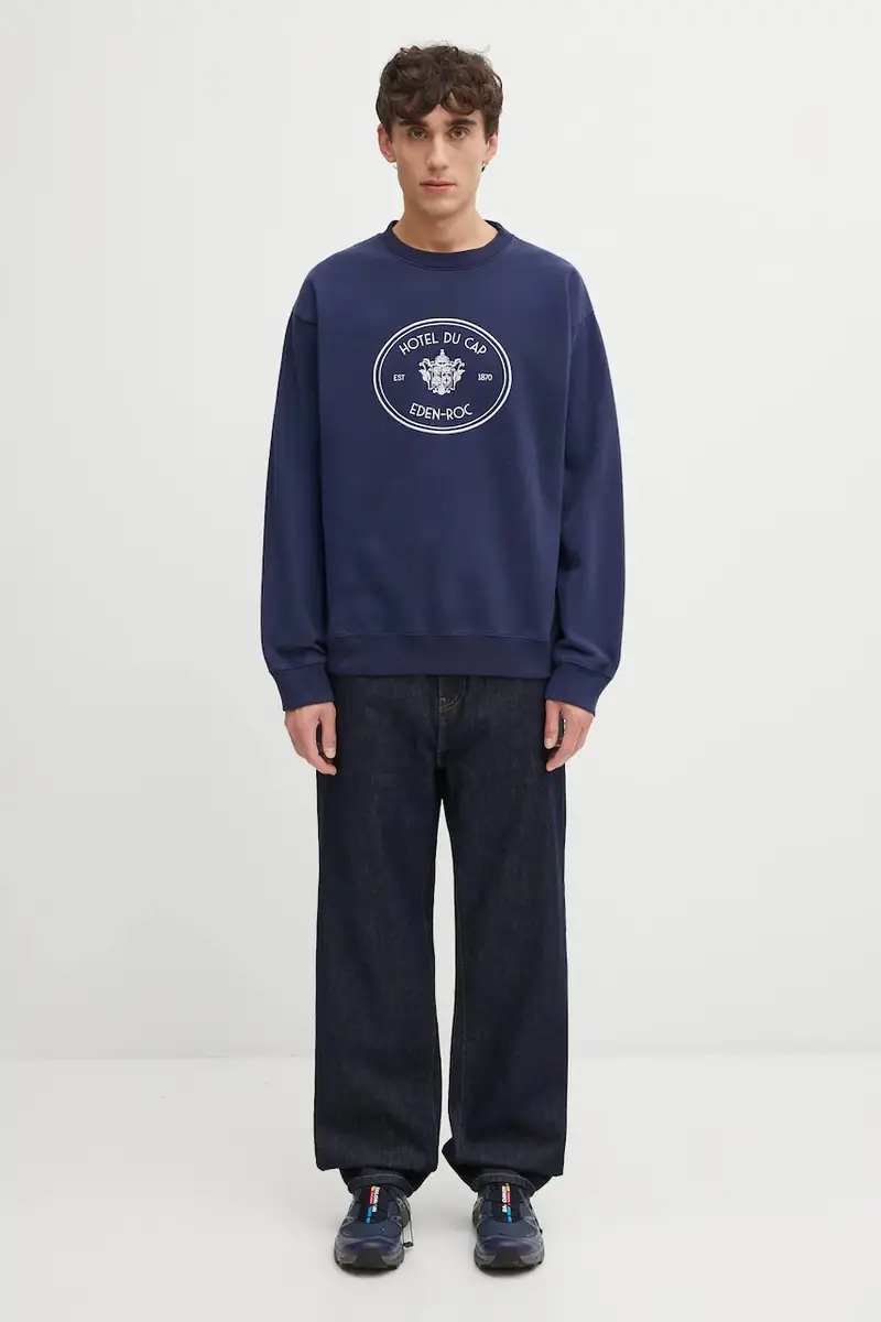 felpa in cotone Eden Crest Embroidered colore blu navy ST07160621BL106 miniatura 5