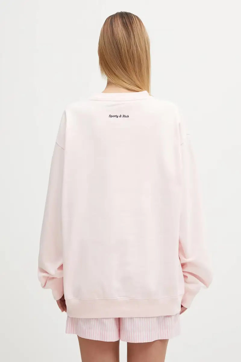 felpa in cotone Eden Crest Embroidered donna colore rosa con applicazione ST07160621P140 miniatura 3