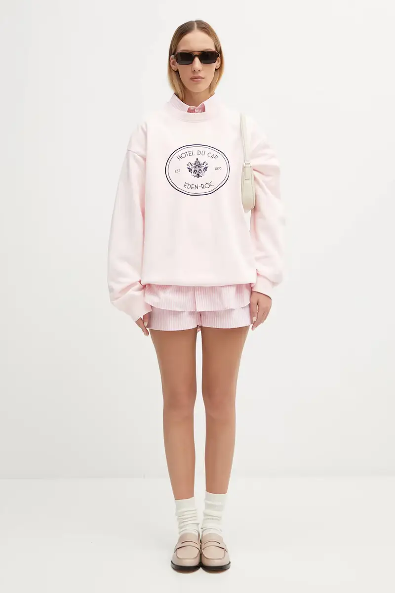 felpa in cotone Eden Crest Embroidered donna colore rosa con applicazione ST07160621P140 miniatura 5