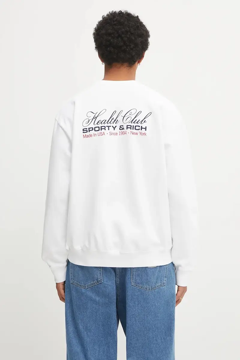 felpa in cotone Made In Usa colore bianco ST071602015WH01