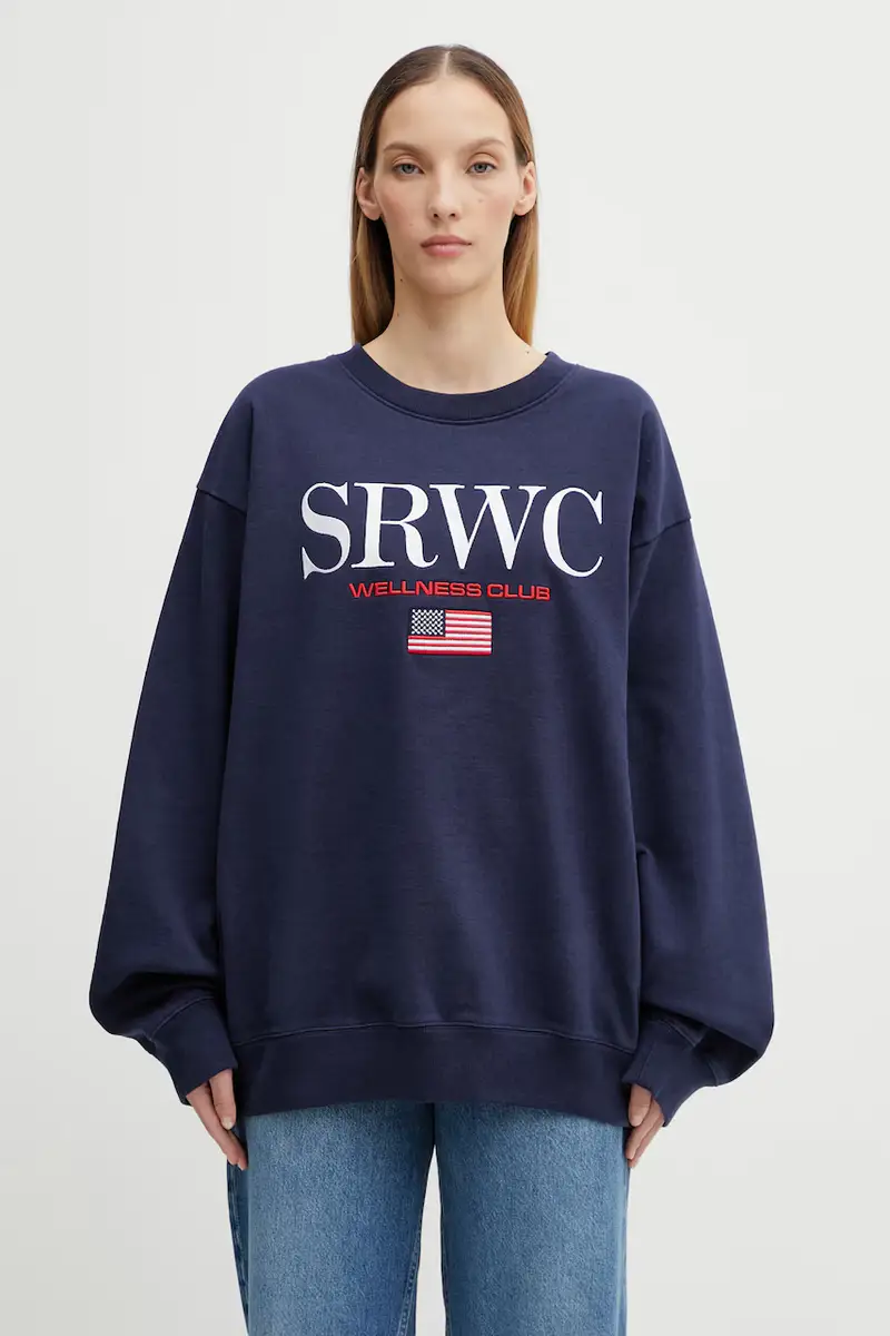 felpa in cotone Nautical Embroidered Blu navy