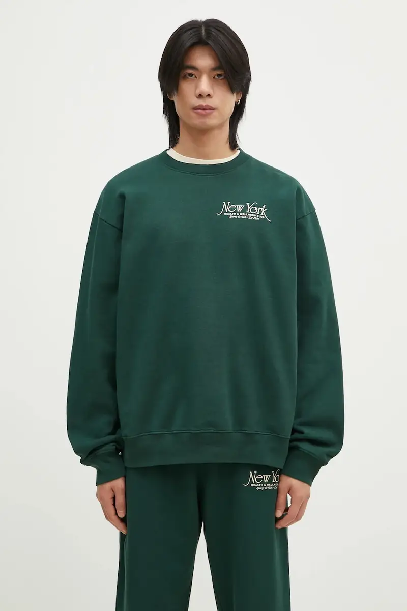 felpa in cotone NY 94 colore verde ST071506034GR10