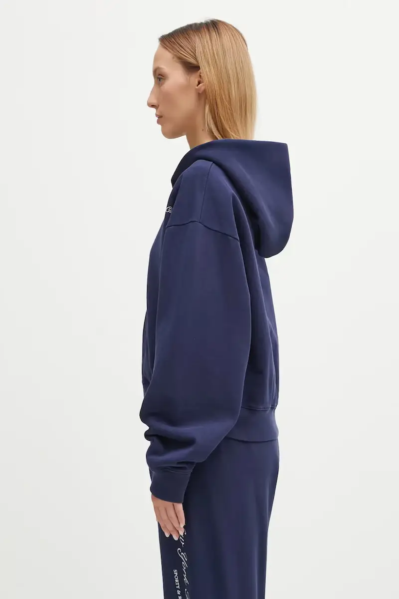 felpa in cotone Ny Tennis Club Cropped Zip donna colore blu navy con cappuccio ST068621402BL106 miniatura 2
