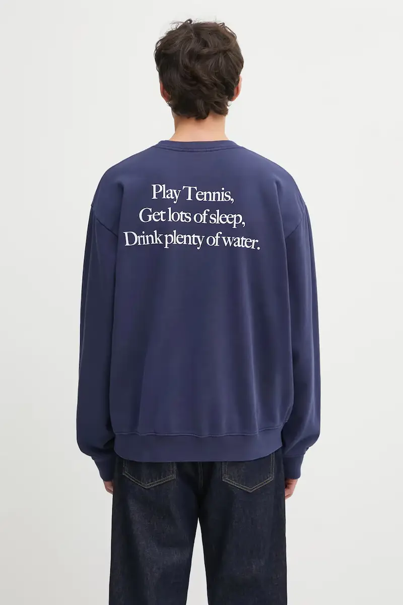 felpa in cotone Play Tennis colore blu navy ST071621425BL106