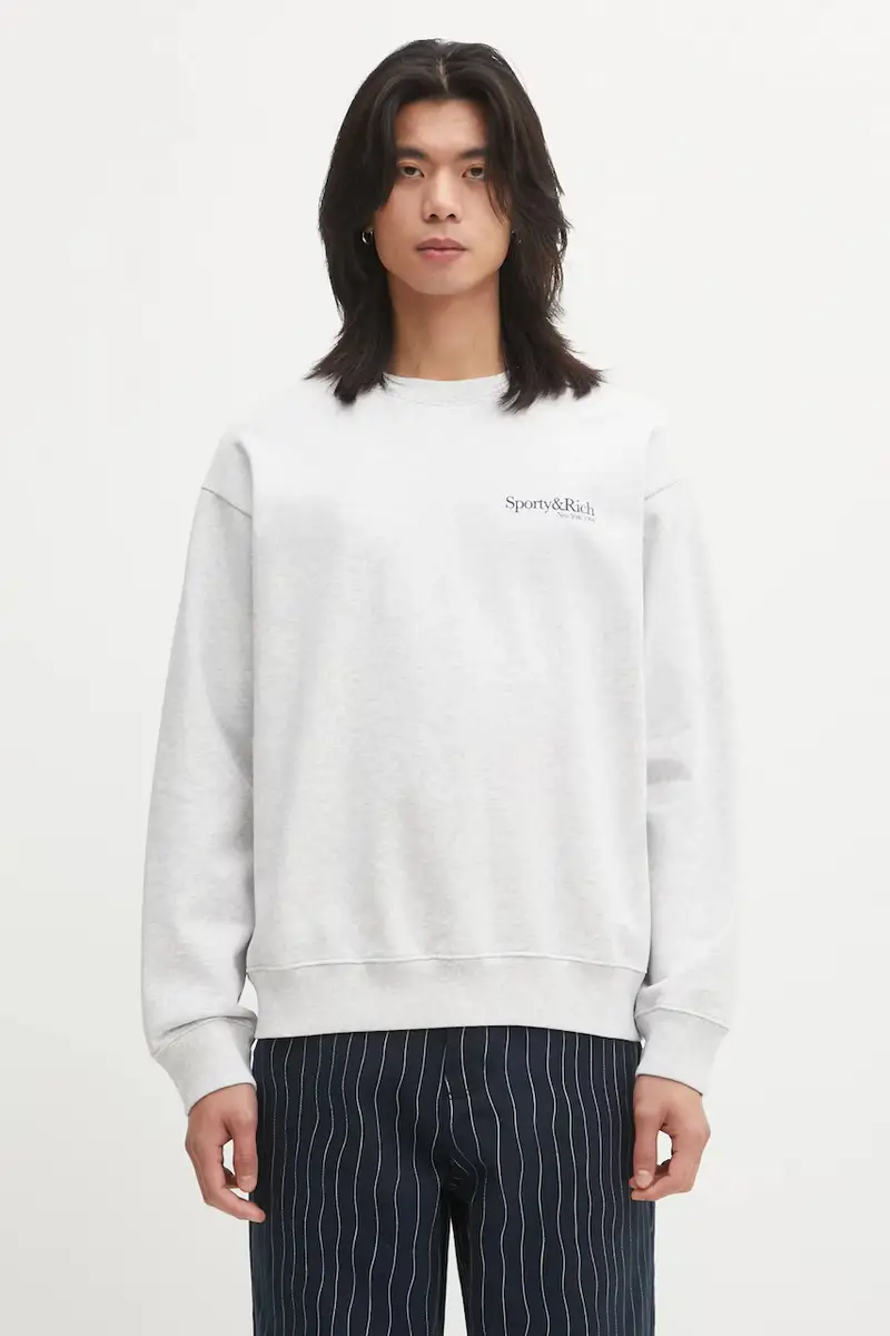 felpa in cotone Run Club uomo colore grigio ST07162175GY03