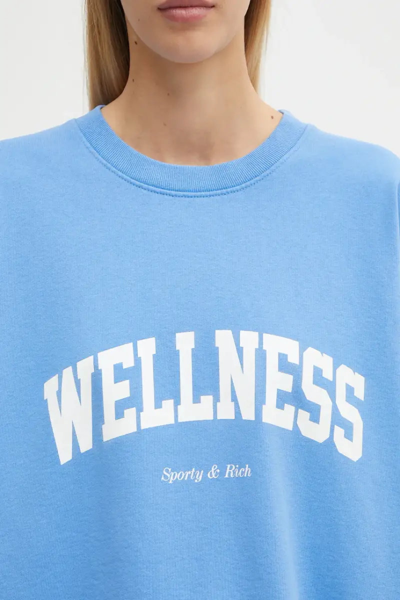 felpa in cotone Wellness Ivy donna colore blu ST071621001BL102 miniatura 4