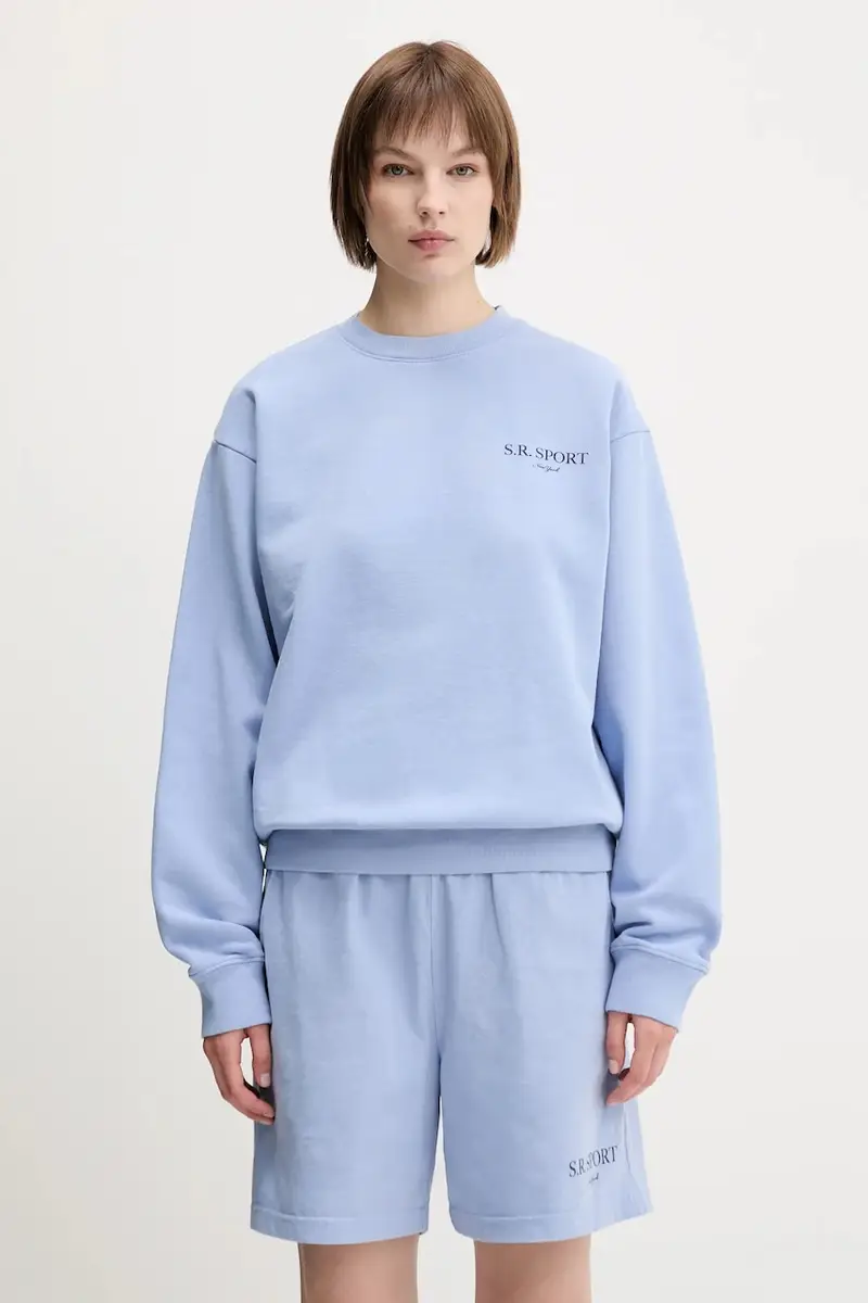 felpa in cotone Wimbledon donna colore blu ST071612201BL59