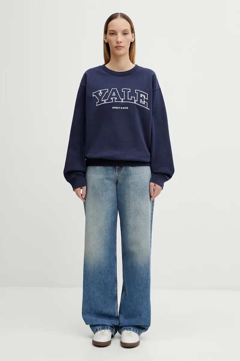 felpa in cotone Yale Ivy Blu navy miniatura 5