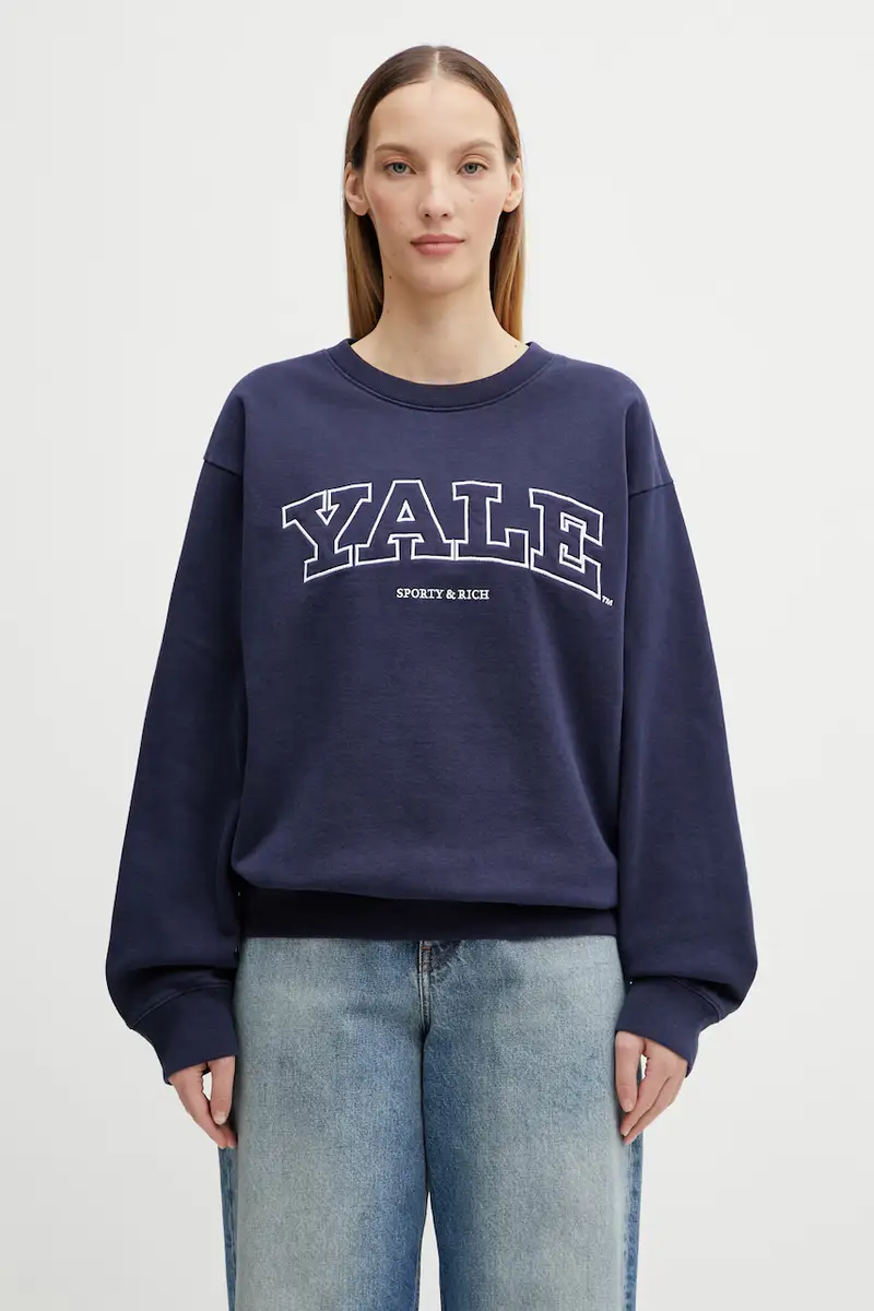 felpa in cotone Yale Ivy Blu navy