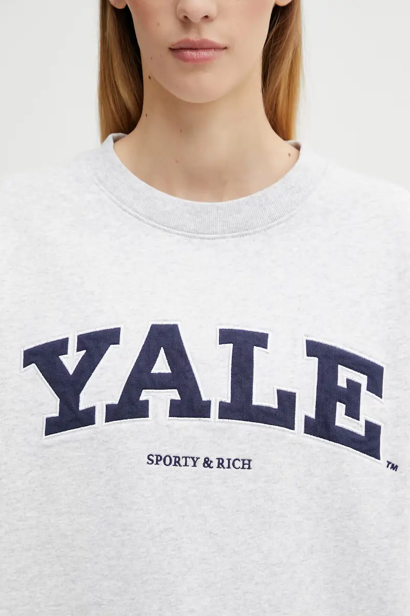 felpa in cotone Yale Ivy Grigio miniatura 4