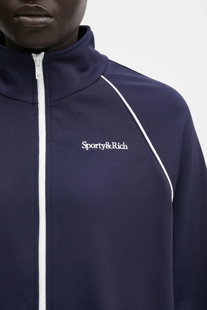 felpa Serif Logo Retro Track donna colore blu navy con applicazione JA06664300BL107 miniatura 4