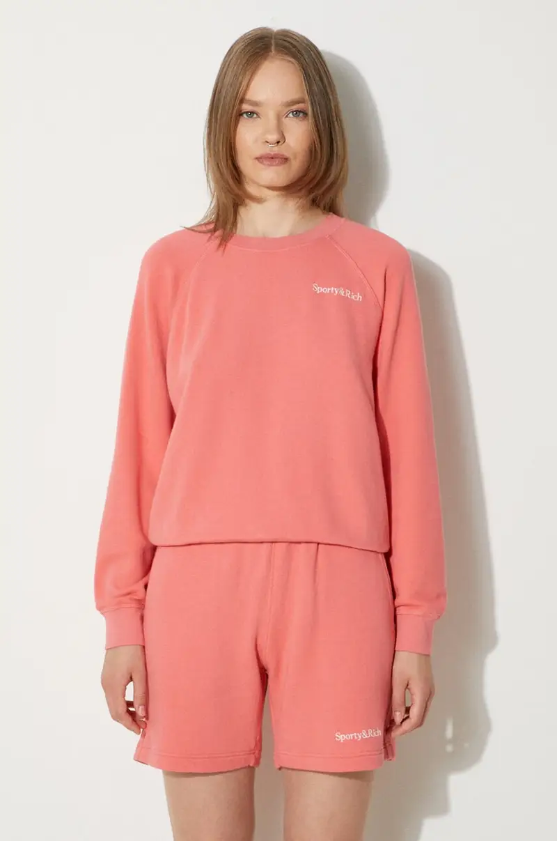 felpa Serif Logo Soft Crewneck donna colore rosa WS047S402SC
