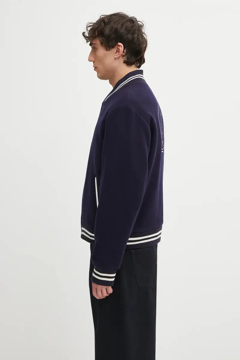 giacca bomber in lana Eden Crest Varsity colore blu navy OW03160666BL106 miniatura 2