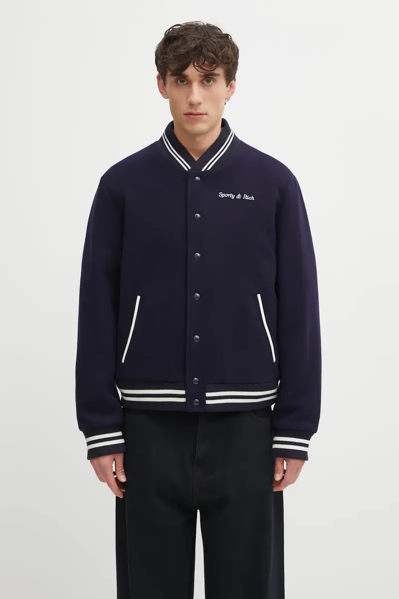 giacca bomber in lana Eden Crest Varsity colore blu navy OW03160666BL106