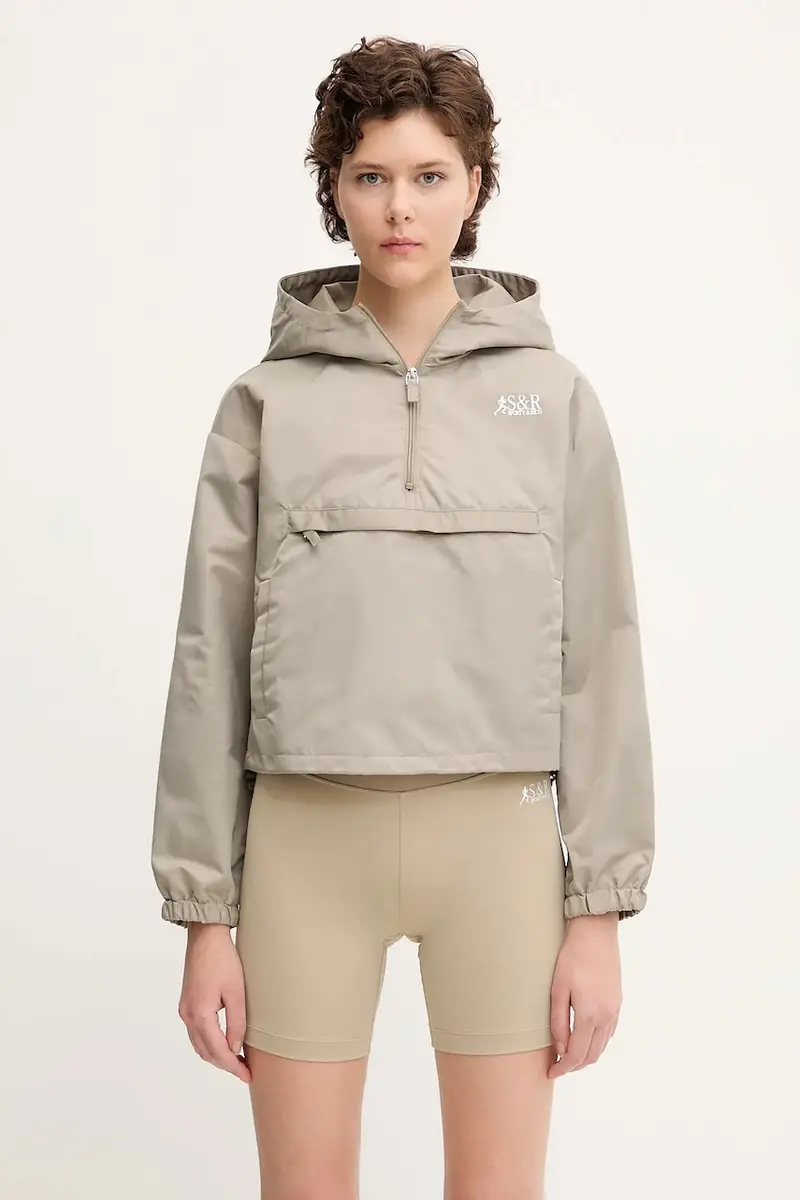 giacca Sr Runner Nylon Quarter Zip colore beige OW026622139GY15