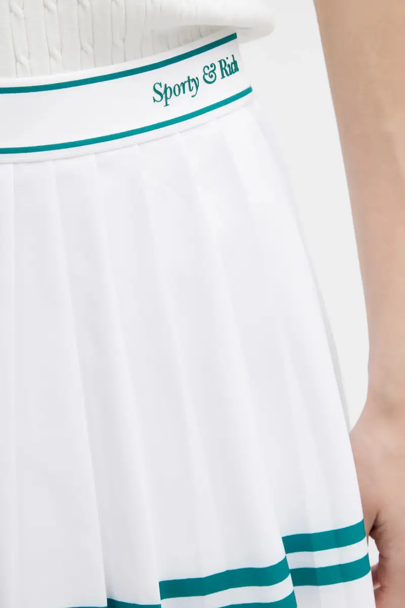 gonna Italic Logo Pleated colore bianco SK005621313WH27 miniatura 4