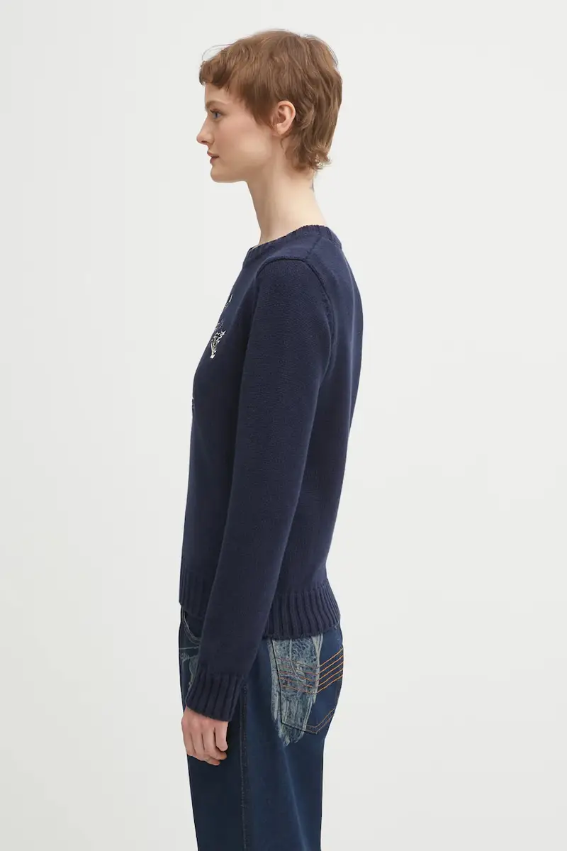 maglione in cotone Horse Knitted Blu navy miniatura 2