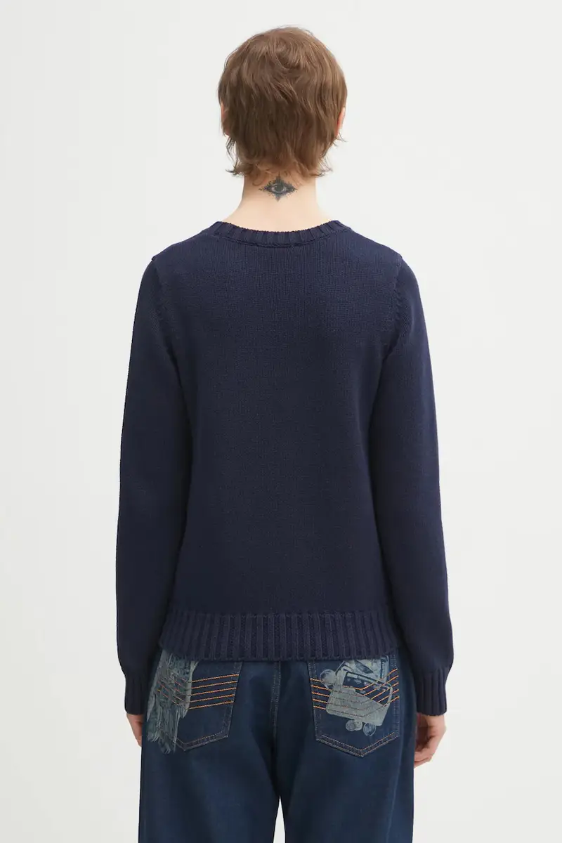maglione in cotone Horse Knitted Blu navy miniatura 3