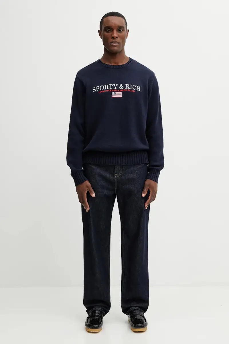 maglione in cotone S&R Nautical Cotton Blu navy miniatura 5