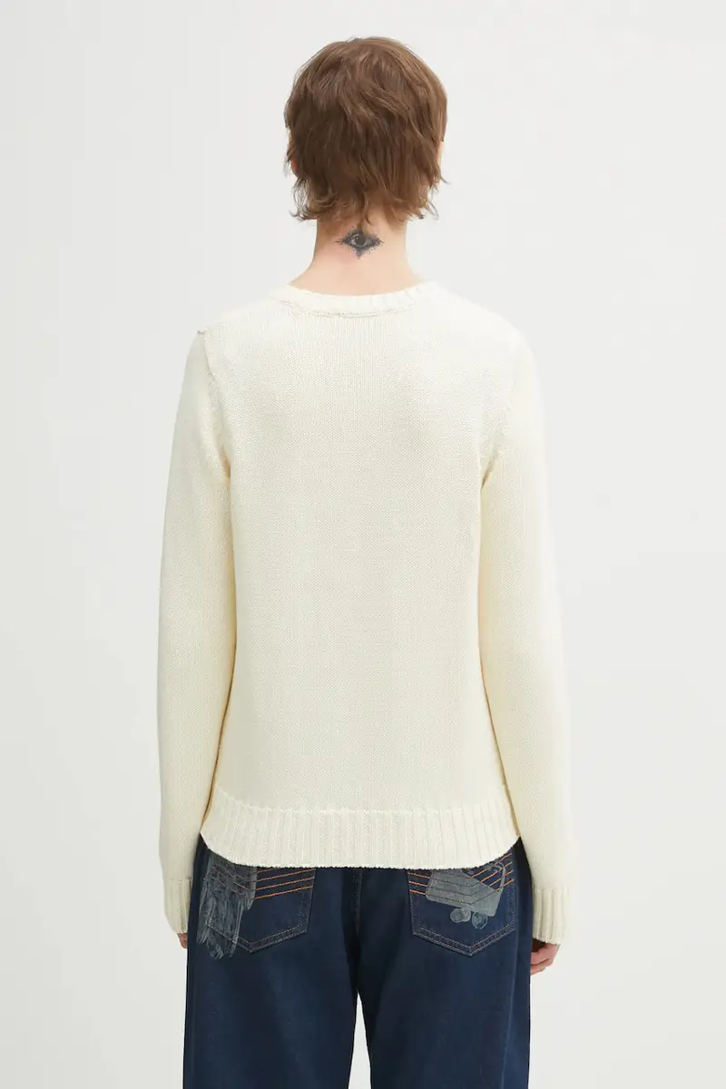 maglione in cotone S&R Nautical Knitted Beige miniatura 3