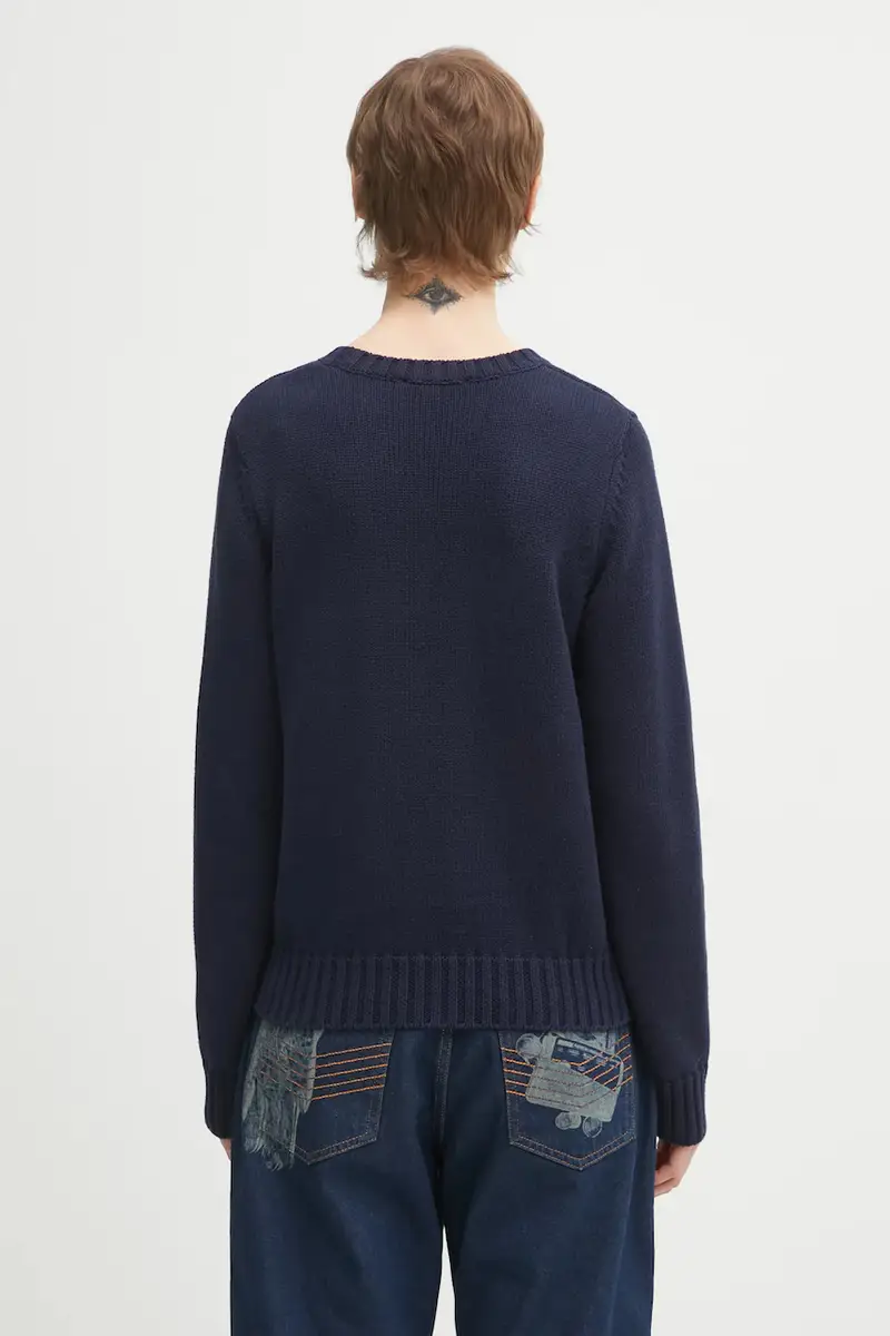 maglione in cotone S&R Nautical Knitted Blu navy miniatura 3