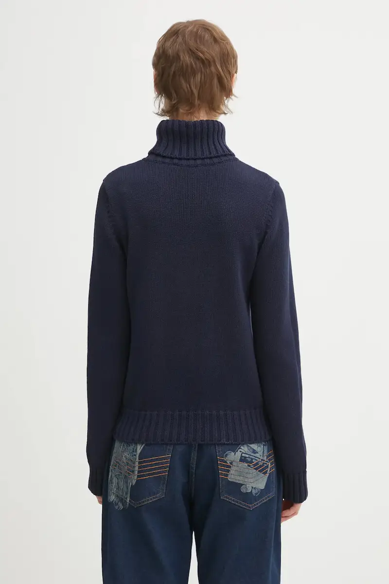 maglione in cotone S&R Nautical Knitted Blu navy miniatura 3