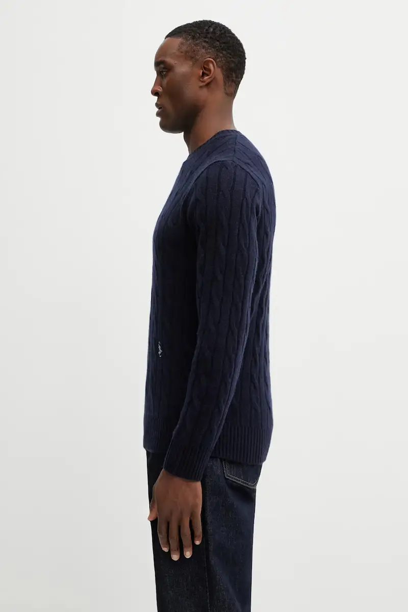 maglione in lana SRC Cableknit Cashmere Blu navy miniatura 2