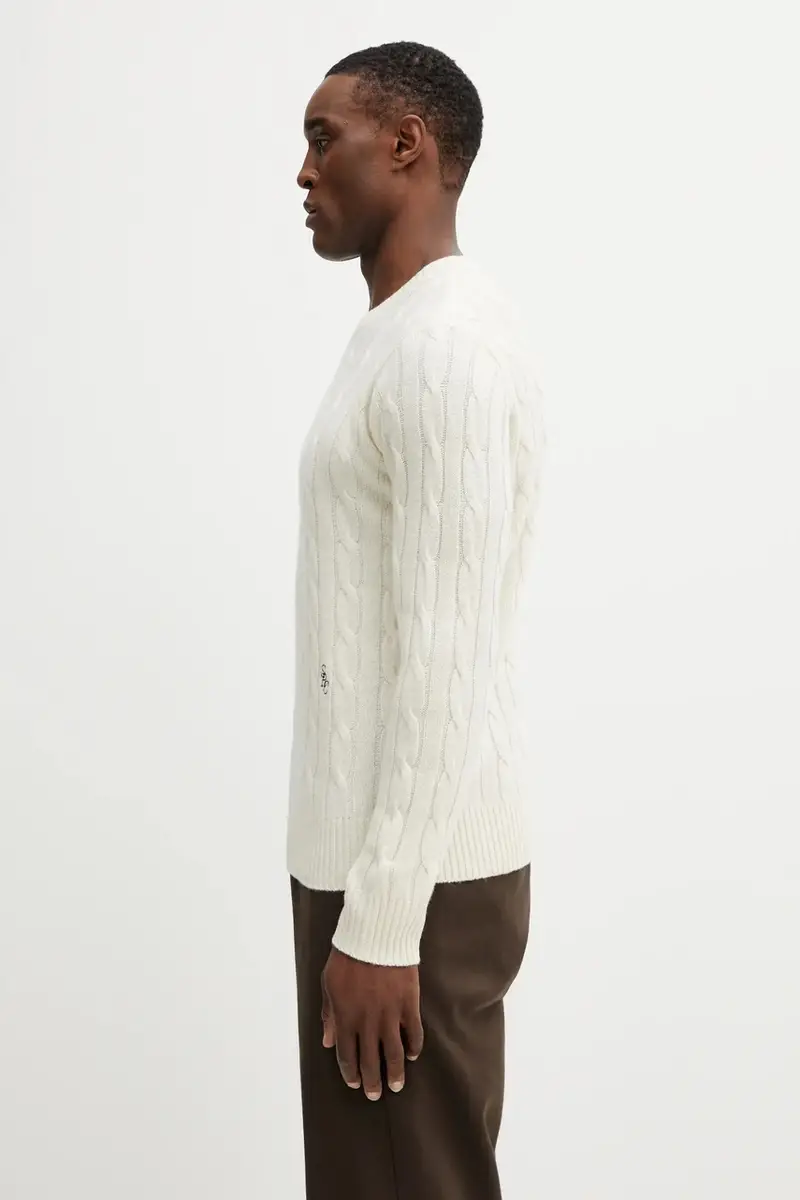maglione in lana SRC Cableknit Cashmere uomo colore beige WS08765302WH37 miniatura 2