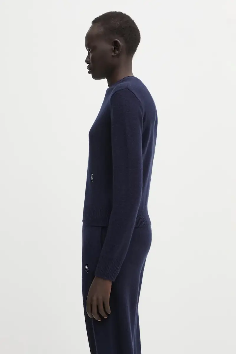 maglione in lana SRC Cashmere donna colore blu navy WS01264302BL106 miniatura 2