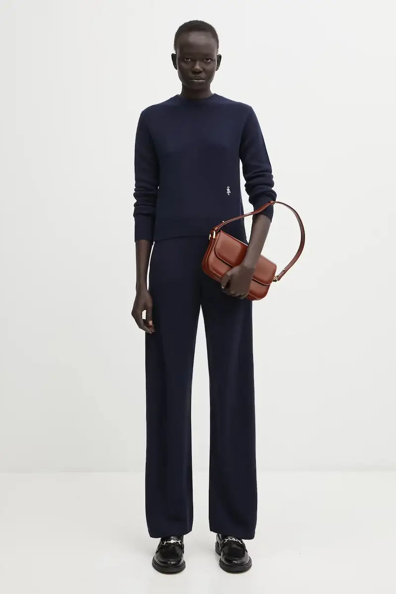 maglione in lana SRC Cashmere donna colore blu navy WS01264302BL106 miniatura 5