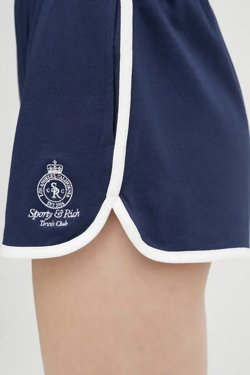 pantaloncini Crown Tennis Pique donna colore blu navy con applicazione SH050621304BL107 miniatura 4